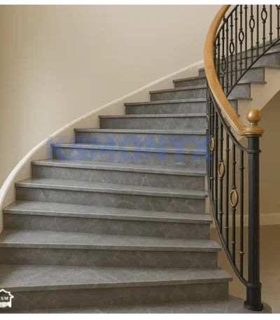 Grey Marble Stair Tread