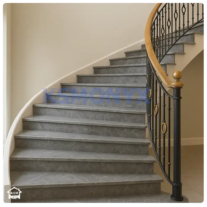 Grey Marble Stair Tread