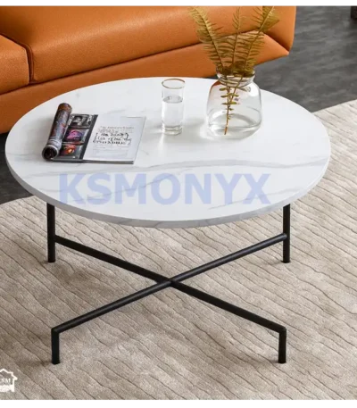 Round marble coffee table