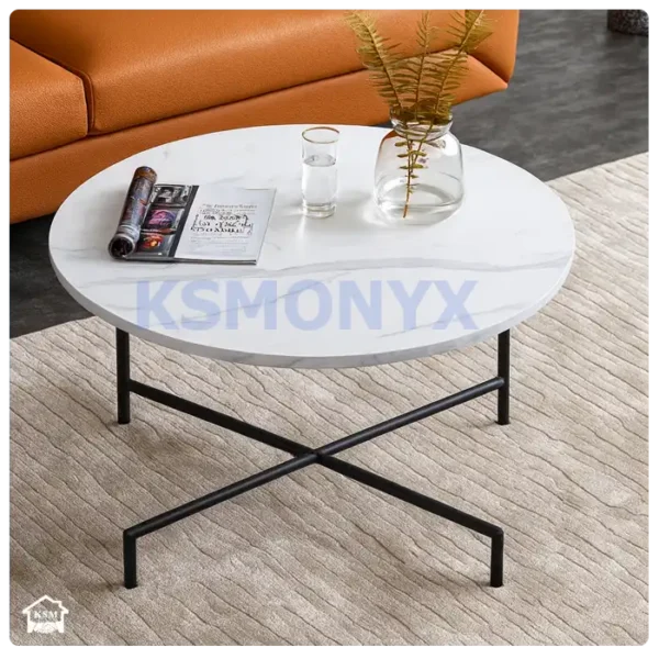Round marble coffee table