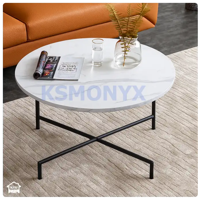 Round marble coffee table