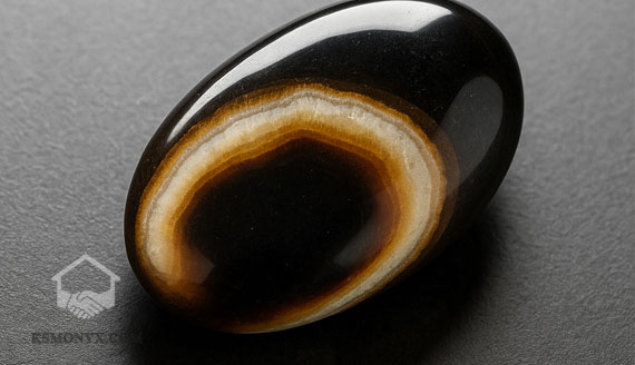 Oniks Taşı Faydaları: Enerjisi, Özellikleri ve Kullanım Alanları 6 Çatlamış yüzeyiyle bir oniks taşının yakın plan fotoğrafı. Oniks taşının zarar görebileceği doğal çatlakları gösteren detaylı görüntü.