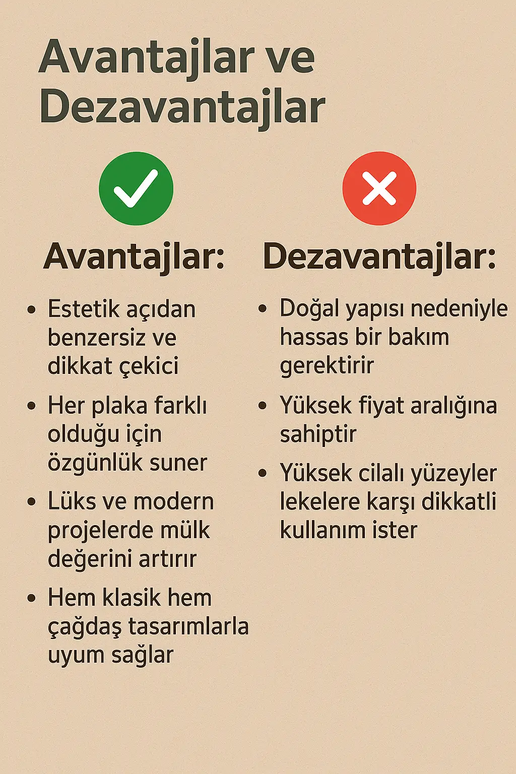 Avantajlar ve Dezavantajlar