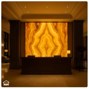 Onyx Kaplama 1 Onyx duvar kaplama ışıklı panel - otel lobi