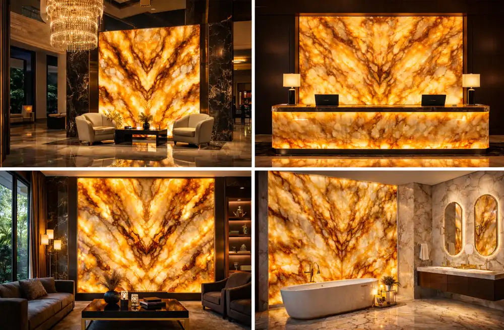 Aydınlatmalı onyx panel uygulamaları