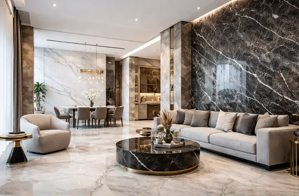 doğal mermer iç mekan uygulaması