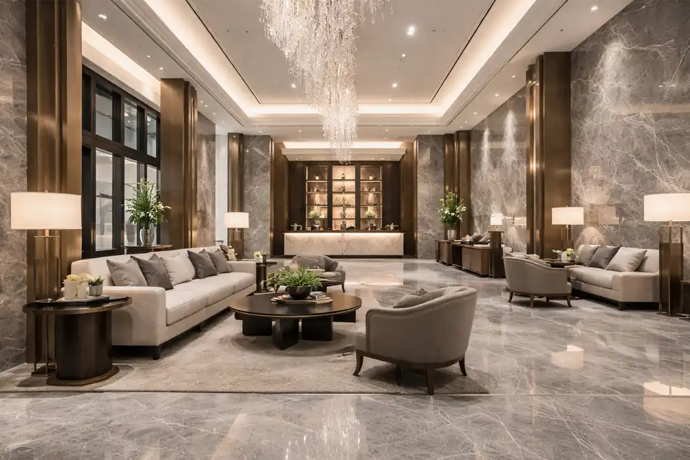 gri mermer ticari proje uygulaması