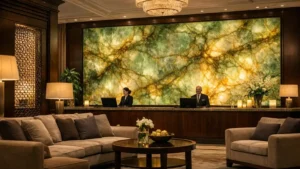 aydınlatmalı yeşil onyx panel uygulaması