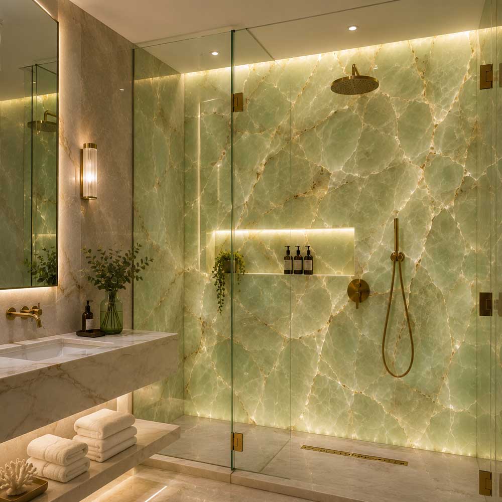 Doğal taş banyo tasarımı