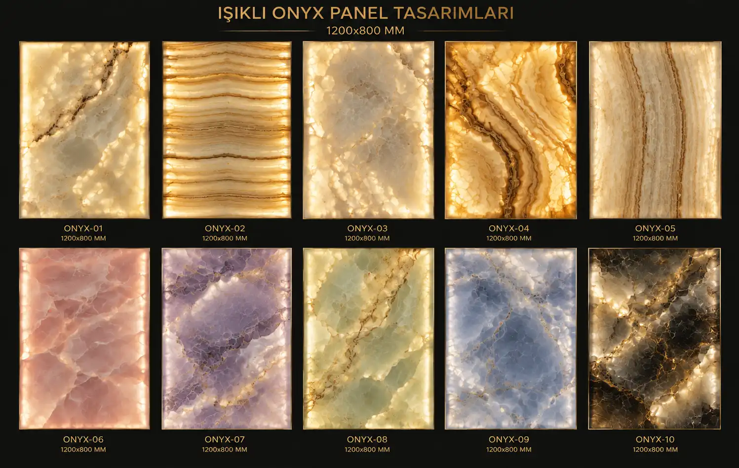 Işıklı Onyx Panel Tasarımları