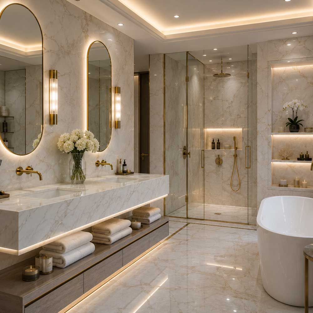 Banyo mermer uygulaması