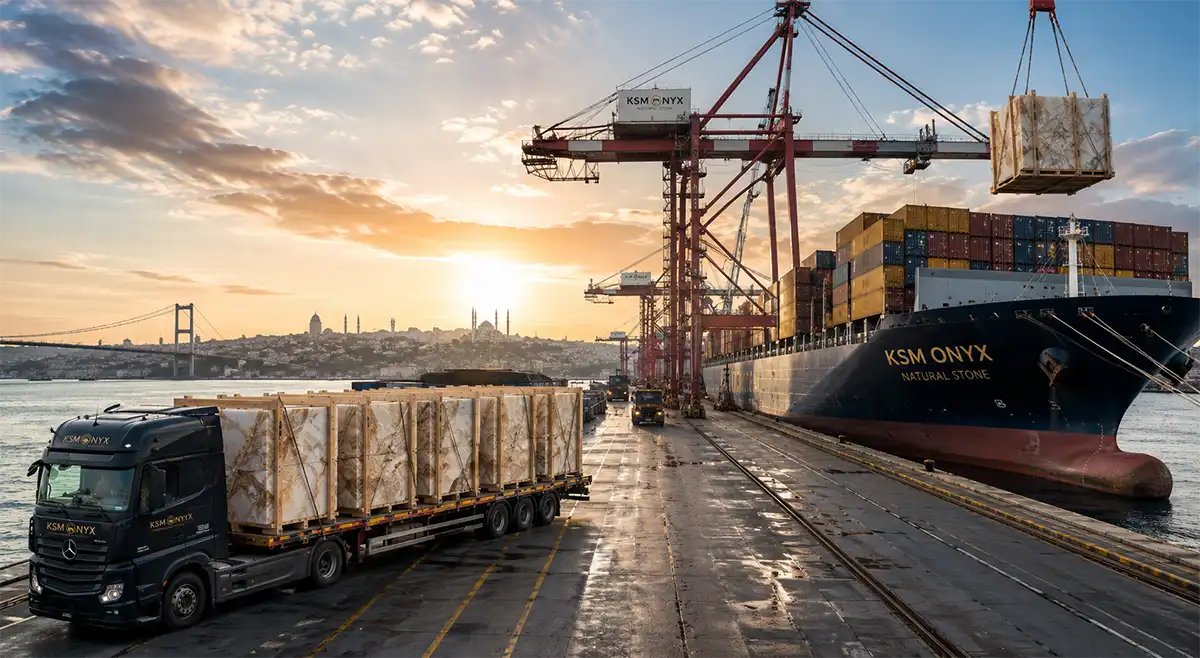 İstanbul’dan Avrupa’ya doğal taş sevkiyatı